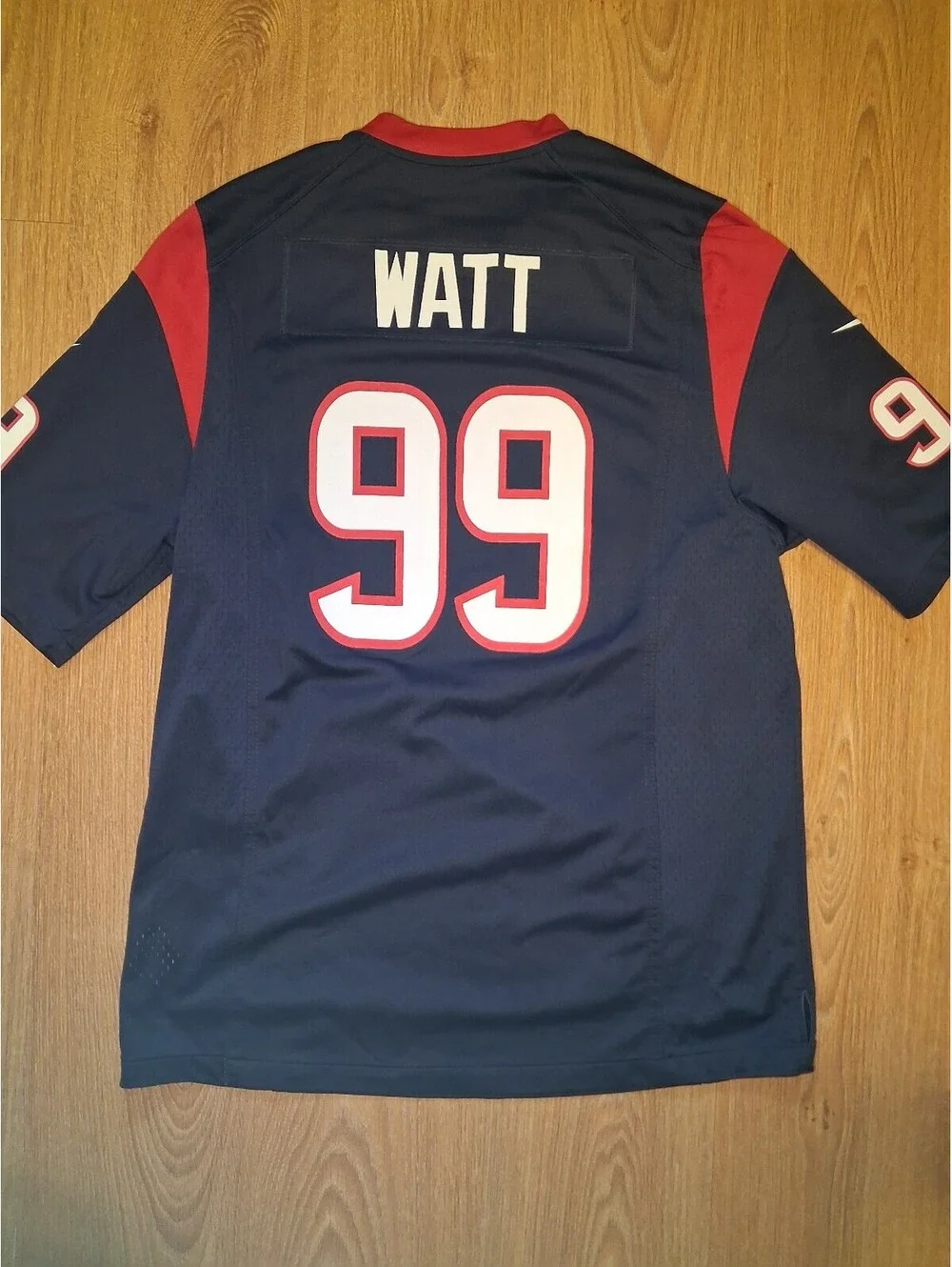 Nike JJ Watt 99 Texans NFL Jersey Large Blue On Field